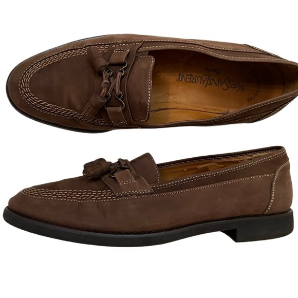 Yves Saint Laurent Men\'s Brown Suede Tassel Loafers  Size 7.5 EEE main image 11